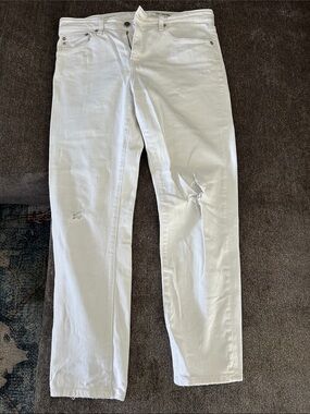 Ag Adriano Goldschmied White Denim Boyfriend Jeans